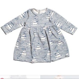 Nautical long sleeve dress from Winter Water Factory. Size 3 months